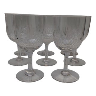 Large Crystal Richelieu Glasses from Baccarat, 1920s, Set of 8 For Sale
