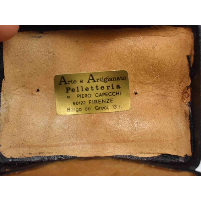 1990s 1990s Small Handmade Italian Leather Box by Piero Capecchi For Sale - Image 5 of 8