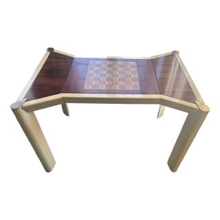 Italian Modern Rosewood and Lacquer Game Table With Chess & Backgammon Boards For Sale