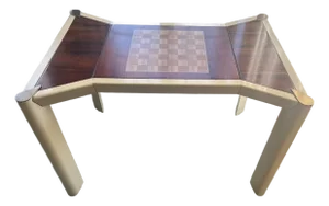 Italian Modern Rosewood and Lacquer Game Table With Chess & Backgammon Boards
