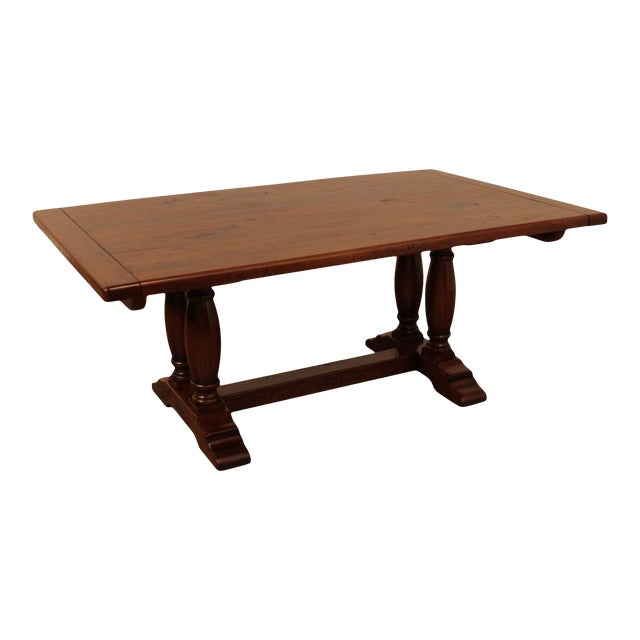 Custom Quality Solid Cherry Wood Farmhouse Trestle Dining Table Chairish