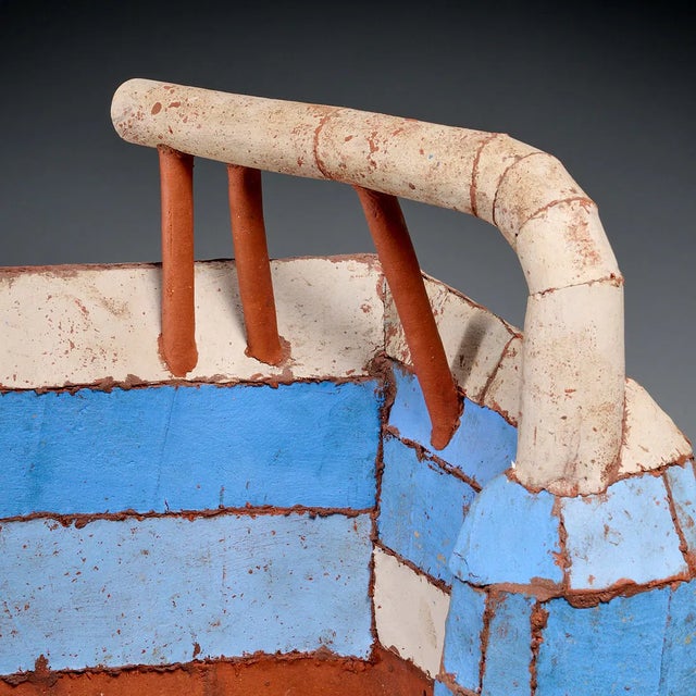 American Steve Welch American 20th/21st C. L-Shaped Building Terracotta Pottery Sculpture For Sale - Image 3 of 14