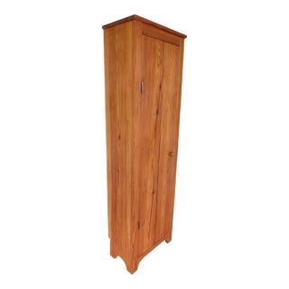Custom Hand Crafted Shaker Style White Pine Chimney Storage Cabinet 22"w X 72"h For Sale