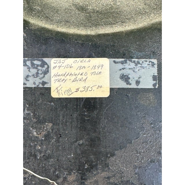 Antique 19th Century Hand-Painted Tole Tray Bird & Floral Motif Estate Find 29”x 21” For Sale In Richmond - Image 6 of 6