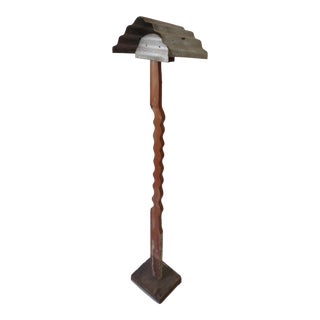 Postmodern Metal & Wood Lamp For Sale