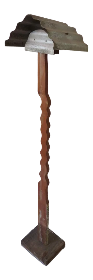 Postmodern Metal & Wood Lamp
