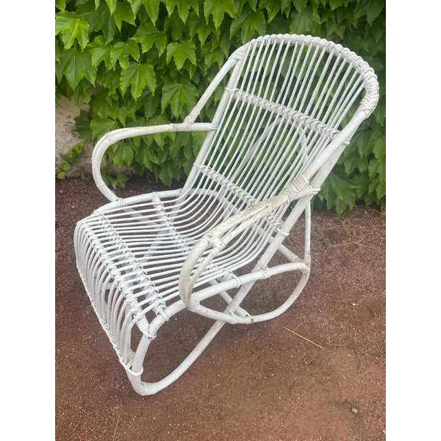 Vintage Rattan Armchairs, 1950s, Set of 4 For Sale - Image 4 of 10