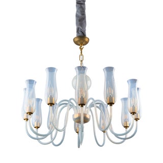 Art Deco Murano Glass Chandelier by Flavio Poli for Seguso Vetri d'Arte, 1950s For Sale