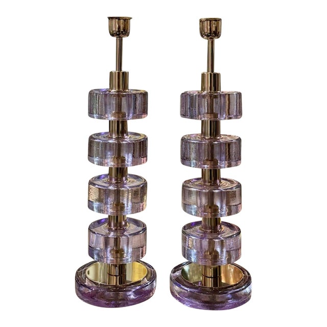 Murano Lavender Lamps For Sale