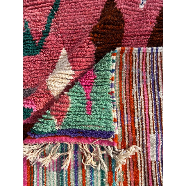 Berber Tribes of Morocco Modern Moroccan Berber Rug – Handmade Wool Geometric Area Rug, Pink Boujad Style For Sale - Image 4 of 5