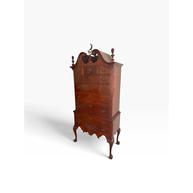 Chippendale Antique Charack Furniture Co American Chippendale Mahogany Highboy - Boston For Sale - Image 3 of 4