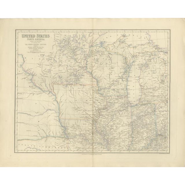 Antique Map of the North Central United States and Lake Michigan, 1860 For Sale - Image 3 of 8