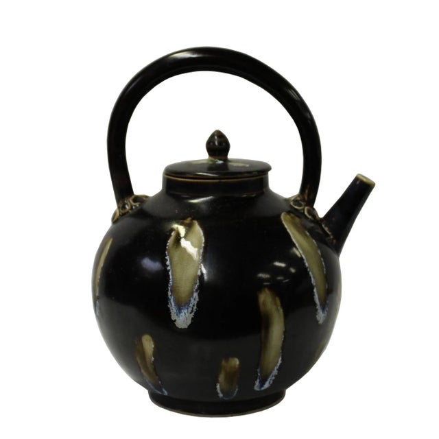 Ceramic Chinese Ware Brown Black Glaze Ceramic Jar Vase Teapot Display Art For Sale - Image 7 of 7