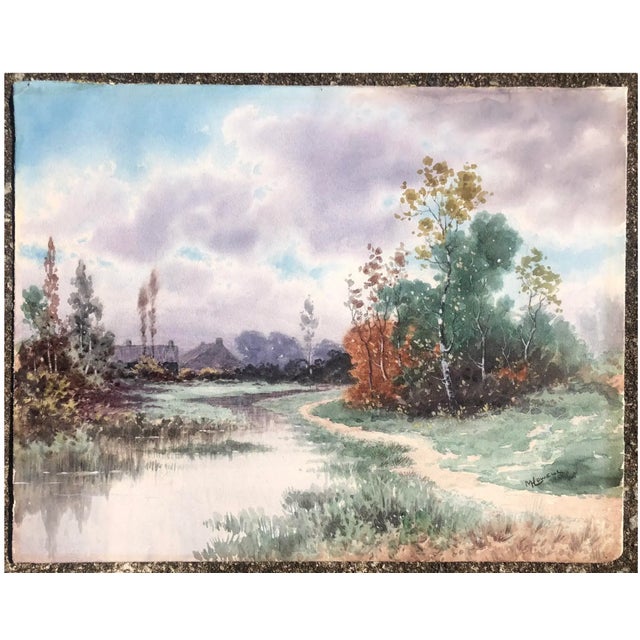 "Clouding Up" watercolor on paper, signed lower right, titled on back. Milton H. Lowell (1848-1927) was a painter of...
