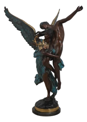 Large Bronze Sculpture ‘Gloria Victis’ Angel & Soldier Statue