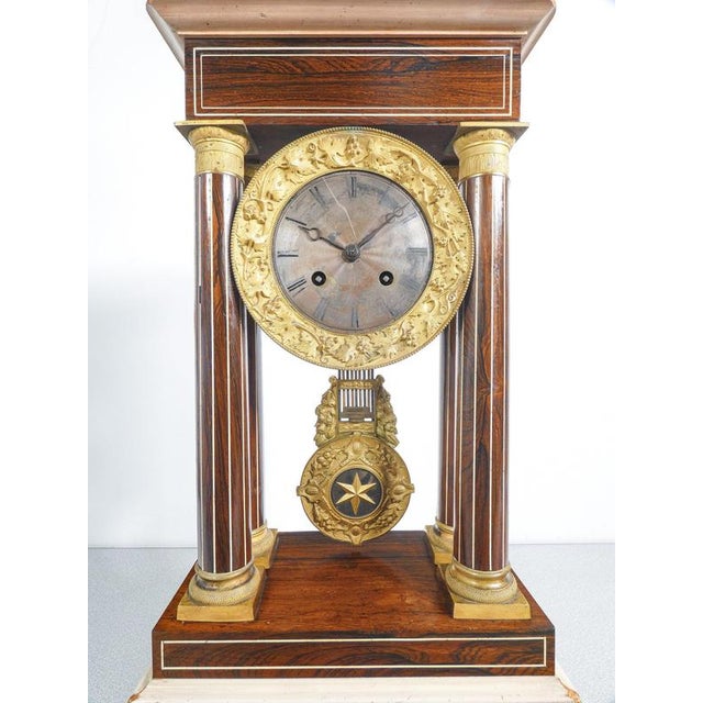 Wood Pendulum Clock with Glass Bell, 19th Century For Sale - Image 7 of 18