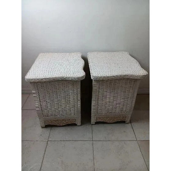 Vintage White Wicker Rattan Nightstand is a stylish and functional addition to any bedroom. Made from eco-friendly wicker...