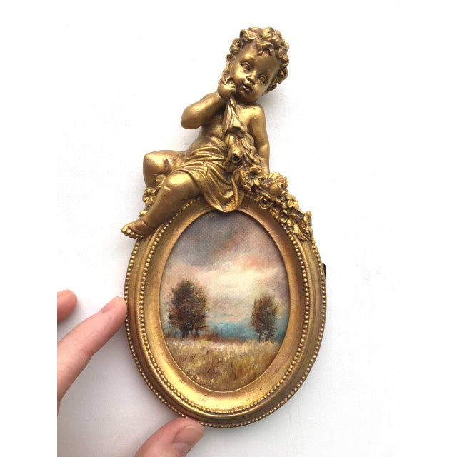 Victorian Set of 3 Hand-Painted Original Miniature Oil Landscapes "Angelic Symphony" by Valeriya Serova For Sale - Image 3 of 14