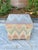 Vintage Hand-Painted Flame Chevron Wood Box on Stand For Sale - Image 4 of 11