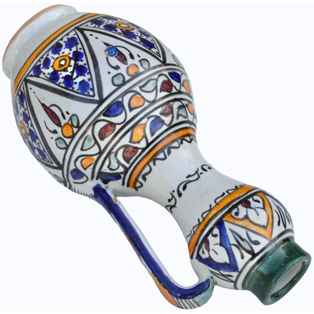 Ceramic Mid 20th Century Handcrafted Colorful Andalusian-Patterned Ceramic-Art Vase For Sale - Image 7 of 9