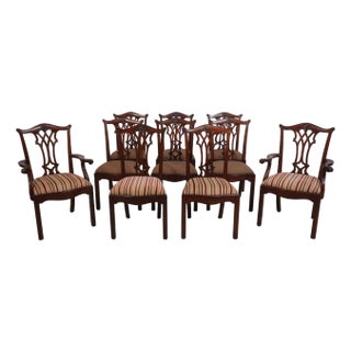 Set of 10 Maitland Smith Mahogany Dining Chairs For Sale