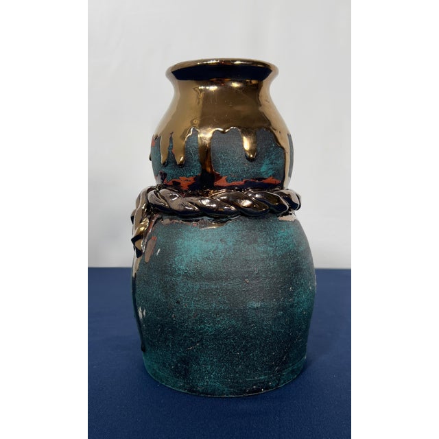 Ceramic Modernist Italian Brutalist "Corda" Gourd Vessel For Sale - Image 7 of 10
