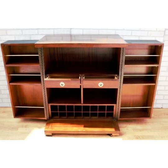 1970s Plunkett Home Furnishings Modern Expandable Wood Bar