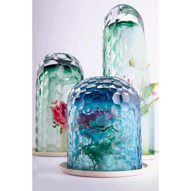 Tall Green Op Vase by Bilge Nur Saltik For Sale - Image 4 of 7