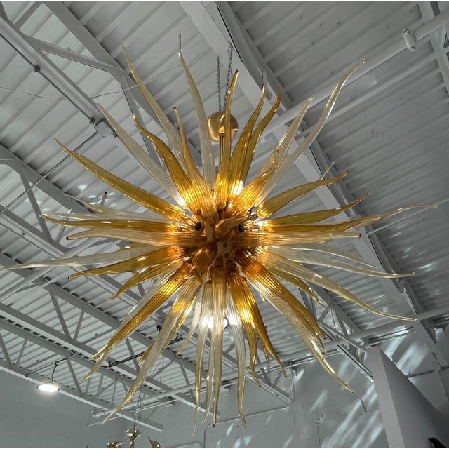 Contemporary Sol Murano Glass Chandelier by Cenedese For Sale - Image 3 of 7