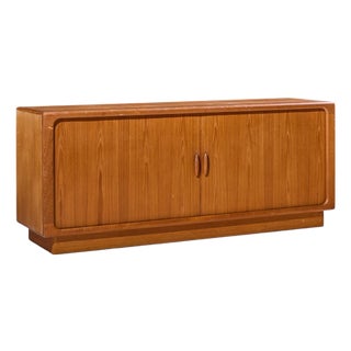 Dyrlund Mid Century Danish Teak Tambour Door Credenza For Sale