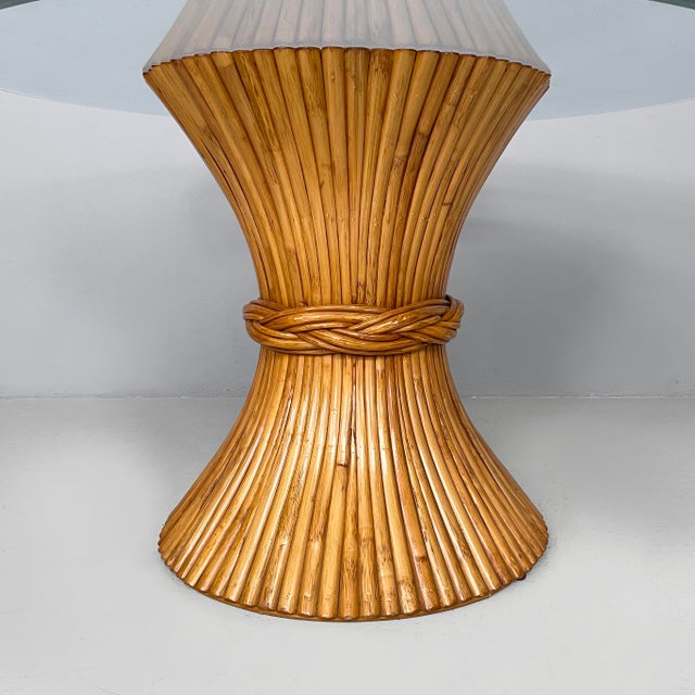 Modern Bamboo and Glass Round Dining Table attributed to McGuire, Usa,1970s For Sale - Image 12 of 18