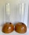Here is a wonderful PAIR of matching Danish modern hurricanes. These are meant to hold a candle in the center - there is a...