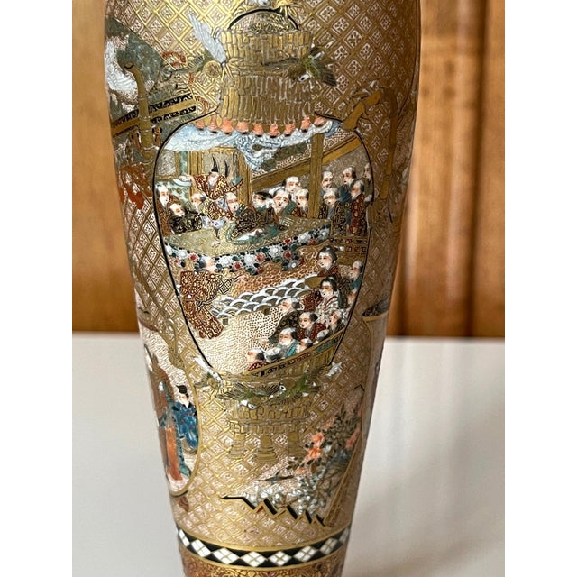 Exquisite Japanese Satsuma Vase by Seikozan For Sale - Image 11 of 17