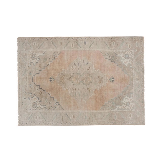 1960s Turkish Pink Oushak Wool Rug For Sale - Image 5 of 12