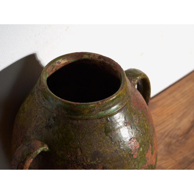 Vintage Two-Handled Glazed Earthenware Pot, Central Europe, 1920 For Sale - Image 3 of 8