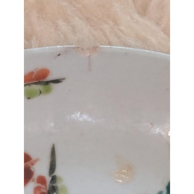 Antique Chinese Export Famille Rose Porcelain Saucer Dish, 8.5", Late Qing Dynasty c.1880–1910, Oval Hall Mark Cartouche For Sale - Image 4 of 4