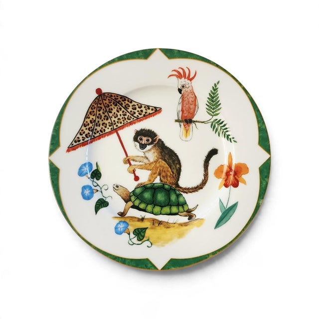 8 Inch Accent Plate Monkey Magic by Lynn Chase Animalier Dinnerware For Sale - Image 12 of 12