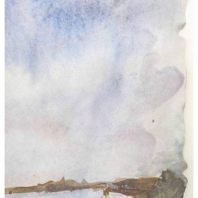 Late 20th Century Illegibly Signed River Landscape Watercolor For Sale - Image 5 of 9