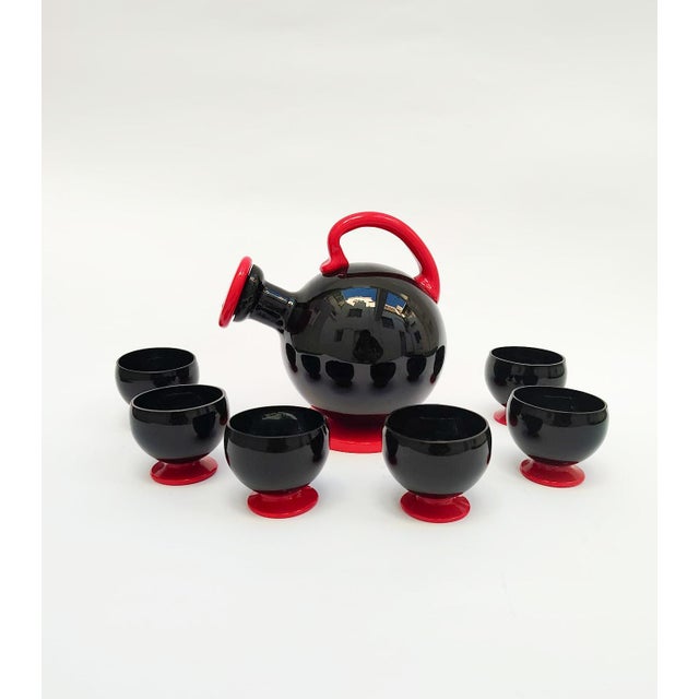 Murano Glass Rosolio Set attributed to Napoleone Martinuzzi, 1940s, Set of 10 For Sale - Image 9 of 9