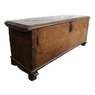 Spanish Walnut 6-Plank Chest, 17th Century For Sale