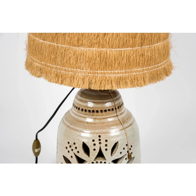 Studio Pottery Ceramic Lamp by Pierre Pissareff, 1970s, in Very Good conditions. Designed 1970 to 1979 European Plug (up...