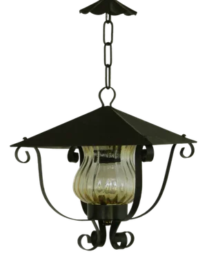 Vintage Outdoor Light in Metal and Glass