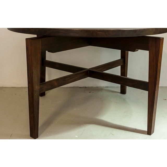 Round Rosewood and Linoleum Table by Jens Risom For Sale - Image 3 of 5
