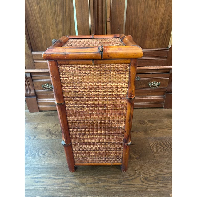 Vintage Bamboo Four Drawer Chest For Sale - Image 4 of 4