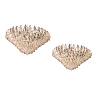 Large Poliedri Murano Glass Ceiling Lights or Chandeliers, Set of 2 For Sale