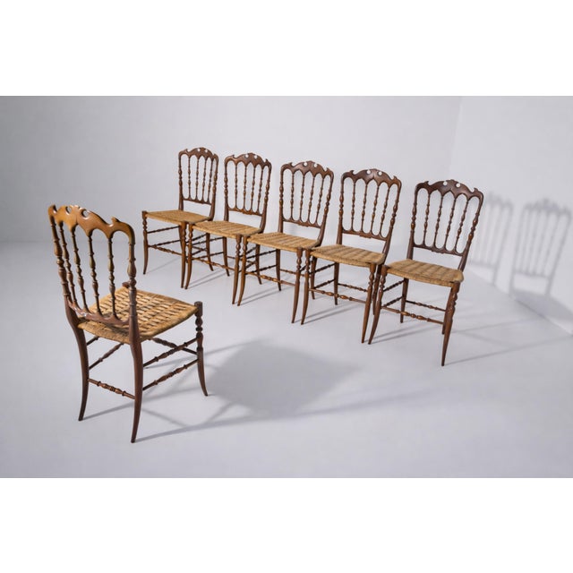 Italian Chiavarine Umbertine Chairs with Rope, 1920s, Set of 6 For Sale - Image 12 of 12