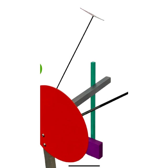 Pop Art Peter Shire, Post Modernist Color Pop Art Sculpture Memphis Milano Peter Shire LA Metal Art, 1989 For Sale - Image 3 of 4