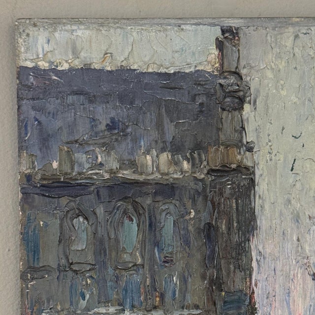 Antique Signed Oil Painting on Board 'Brussels Flower Market on the Grand Place' For Sale - Image 9 of 17