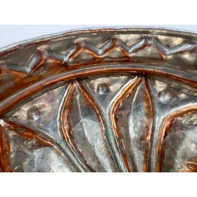 Silver Antique Turkish Hamam Tasi Tinned Copper Bath Bowl Hand Hammered 6.75" For Sale - Image 8 of 10