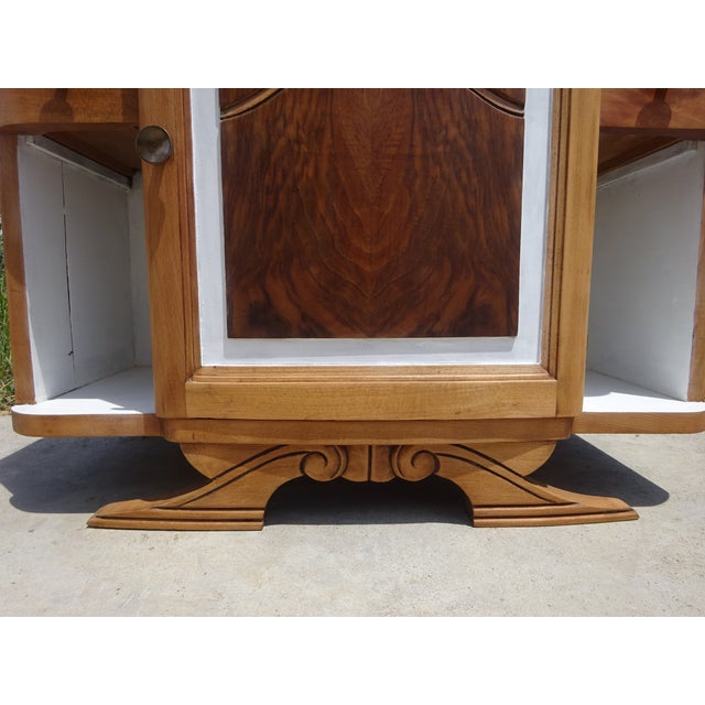 Large Vintage Art Deco Bedside Table in Light Wood, 1930s For Sale - Image 9 of 18